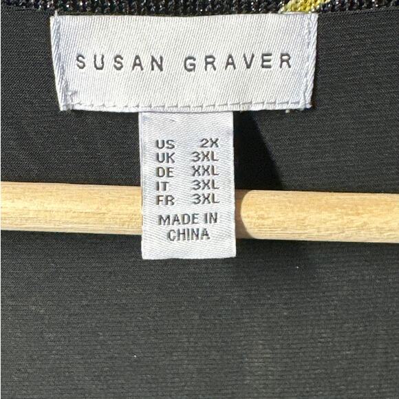 Susan Graver Printed Lurex Sweater Knit Top Women's A370895 Sz 2X Dressy Party - Picture 5 of 10